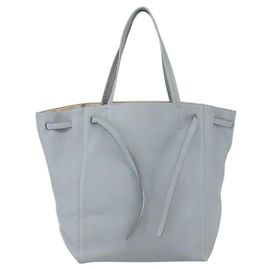 Céline Celine Phantom Tie Cabas Tote Leather Medium Blue