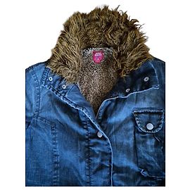 Miss Sixty Denimjacke mit synthetischem Pelzfutter Blau