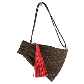 Louis Vuitton Brown pleated leather Explorer handbag Brown