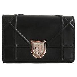Dior Clutch de couro preto Preto