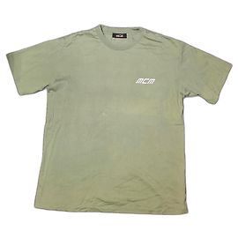 T-shirt MCM Munich Col Motor Imprimé Logo Taille L Vert Usagé En Excellent État Vert