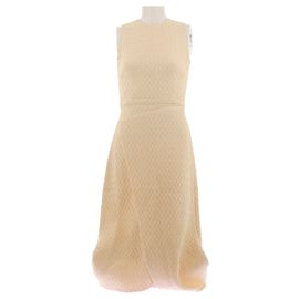 Victoria Beckham Vestido branco envelope em lã e seda Bege