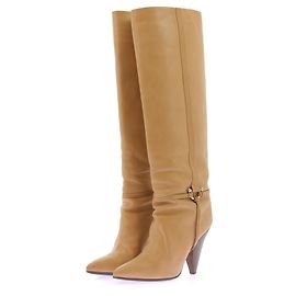 Isabel Marant Beige Leather Ankle Boots Beige