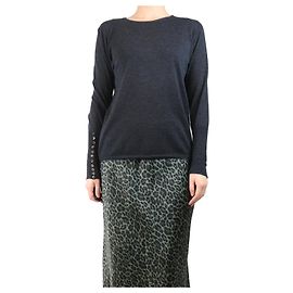 Autre Marque Top de punto gris carbón - talla L Gris