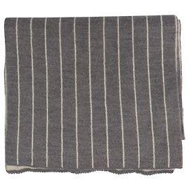 Lanvin Grau-weiße gestreifte Strickschal Grau
