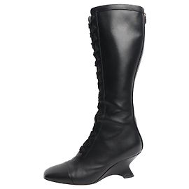 Dior Black Naughtily-D wedge boots - size EU 39 Black