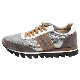 Brunello Cucinelli Baskets monoli en daim gris - taille EU 39 Gris