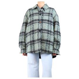 Acne Black and green brushed wool plaid overshirt - size S Green