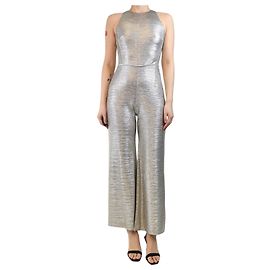 Autre Marque Gold lurex jumpsuit - size UK 10 Golden