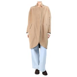 Autre Marque Beige lama and wool-blend coat - size UK 12 Other