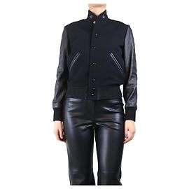Saint Laurent Black bomber jacket - size UK 8 Black