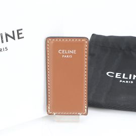 Céline Celine Men's Leather Money Clip Wallet Brown