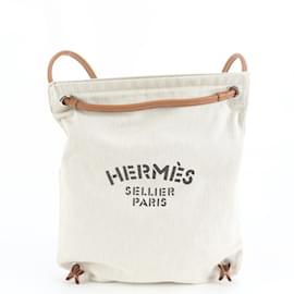 Hermès Hermes Aline D Engraved 2-Way Leather Backpack Beige