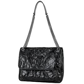 Bolsa de Ombro Niki Medium com Corrente Saint Laurent Preto