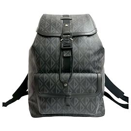 Sac à dos Hit the Road en toile enduite de diamant noir CD Dior Noir