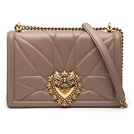 Bolsa transversal Devotion em napa matelassê marrom médio da Dolce & Gabbana Marrom Castanho claro