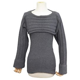 NEUES TWIN SET CHANEL BOLERO-PULLOVER UND TANKTOP GRÖSSE 36 P34387 GRAU Grau