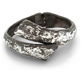 VINTAGE BRACELET YVES SAINT LAURENT TORSADEE CUFF 18CM SILVER METAL BANGLE Other