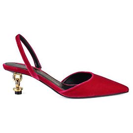 Tom Ford Slingback de tacón de terciopelo con cadena Rosa
