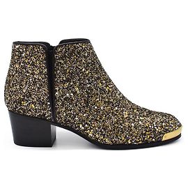 Giuseppe Zanotti Botas de couro Dourado Metálico