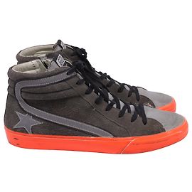 Baskets montantes Golden Goose Slide en daim gris Gris
