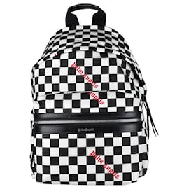 Palm Angels Checkerboard Backpack White