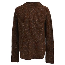 Pull en alpaga marron à col rond Jil Sander Marron Rouge