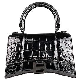 Balenciaga Bolsa de mão em forma de ampulheta Prata Metálico