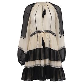 Robe Mini Loreli Ulla Johnson en Soie Crème Blanc Écru