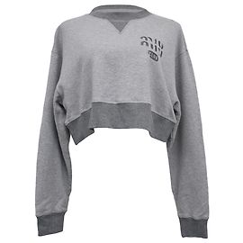 Moletom de Fleece Miu Miu em Algodão Cinza Cinza