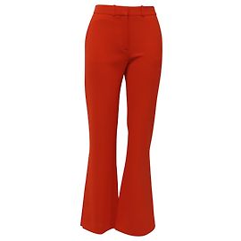 Pantalon large taille haute Victoria Beckham en polyester orange Orange