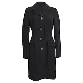 D&G Long Coat in Black Wool  Black