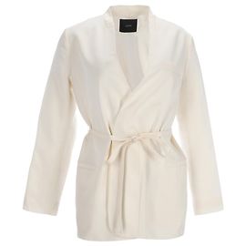 Joseph Victor Wrap Blazer in White Silk White Cream