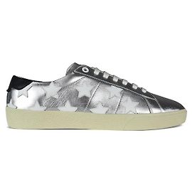 Saint Laurent Sneakers Classici Court Argento Metallico