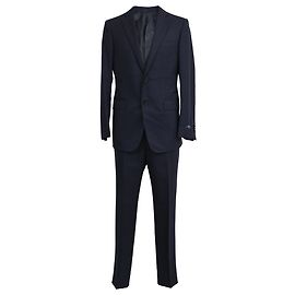 Lanvin Striped Single-Breasted Blazer and Trousers Suit in Navy Blue Wool Blue Navy blue