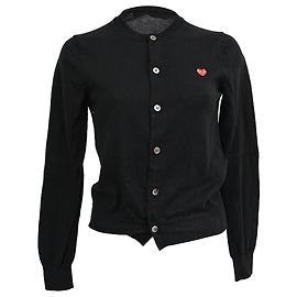 Comme Des Garcons Cardigan Comme Des Garçons Play aus schwarzer Wolle Schwarz