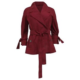 Abrigo trench corto con cinturón Burberry en algodón burdeos Roja Burdeos