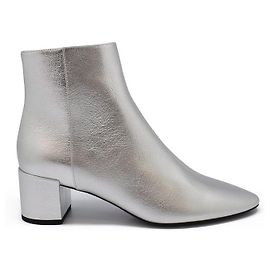 Saint Laurent Botines Loulou 50 Plata Metálico