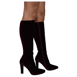 Saint Laurent Botas Lily Roja Burdeos