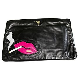 Pochette Prada Nappa Lips Noir Rose