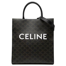 Céline Celine Triomphe Vertical Cabas Medium Shoulder Bag/Tote Bag Brown Black