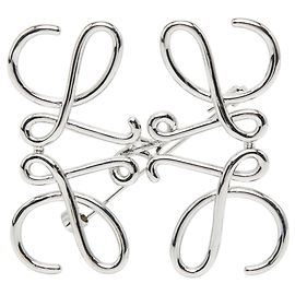 Loewe Silberne Metallbrosche Silber