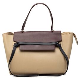 Bolsa de cintura Céline em couro bege e roxo Bege Roxo