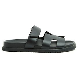 Sandali Hermès Chypre Neri EU37 Mules in Pelle Nera UK4 US6.5 Nero