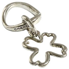Chanel Women's Silver 925 Clover Band Ring Other