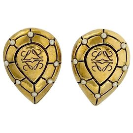 Orecchini Clip Anagram da Donna Loewe Nero D'oro