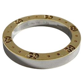 Anello Icon Band Gucci in acciaio e oro giallo Altro