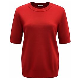 Le pull en viscose tricoté à manches courtes rouge brique de The Row Rouge