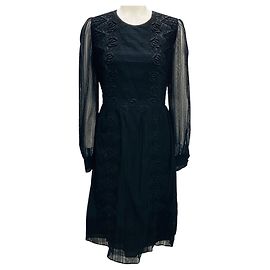 Valentino Garavani Schwarzes besticktes Spitzen-Cocktailkleid von Valentino Schwarz