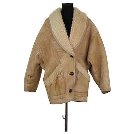 Isabel Marant Casaco de couro bege Bege